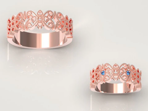Ready made ring set file for bride and groom cr0050 3D Print Model