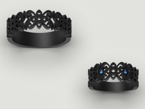 Ready made ring set file for bride and groom cr0050 3D Print Model