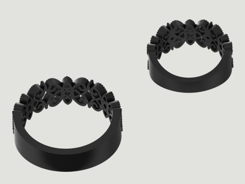 Ready made ring set file for bride and groom cr0050 3D Print Model