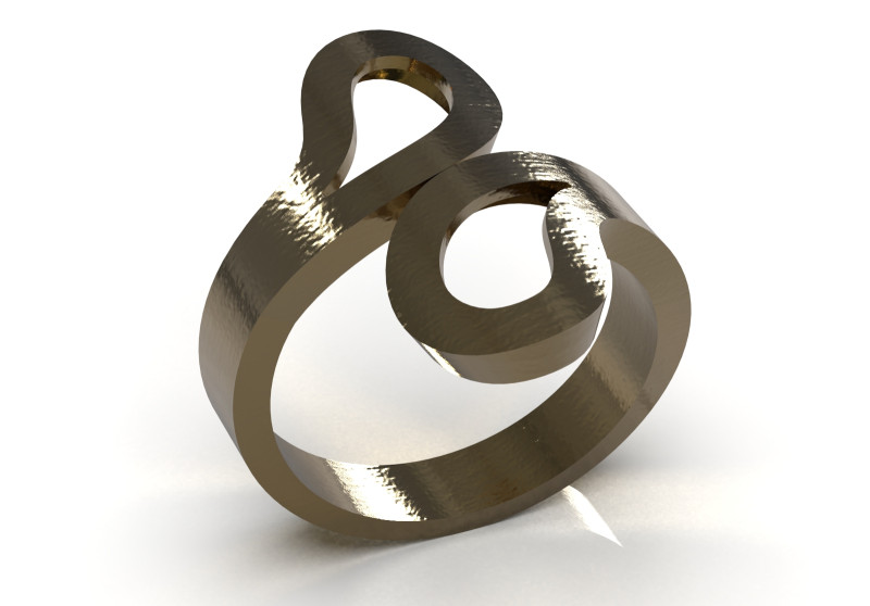 Ready to make gold ring file Sculptural Free Flow Ring gr0178 3D Print Model .c4d .max .obj .3ds .fbx .stl .blend