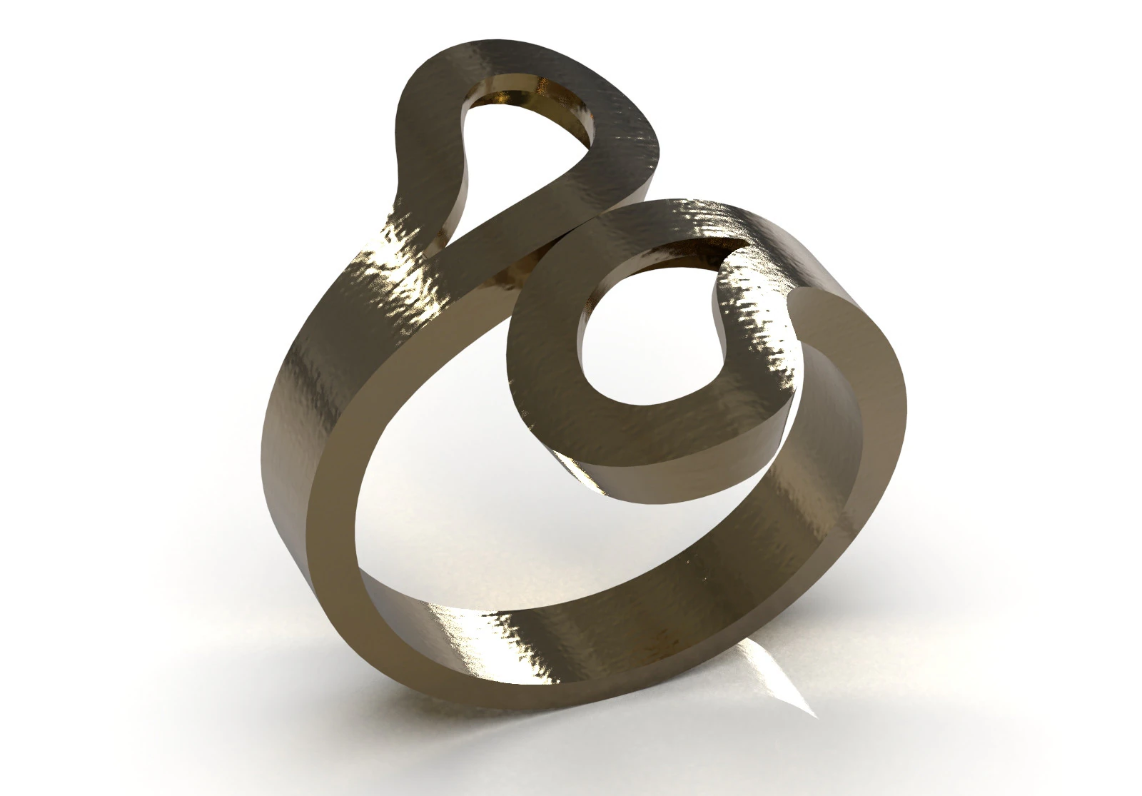 Ready to make gold ring file Sculptural Free Flow Ring gr0178 3D Print Model .c4d .max .obj .3ds .fbx .stl .blend 