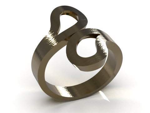 Ready to make gold ring file Sculptural Free Flow Ring gr0178 3D Print Model