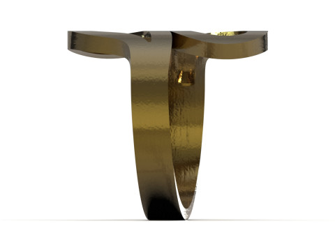 Ready to make gold ring file Sculptural Free Flow Ring gr0178 3D Print Model