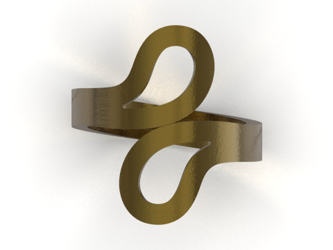Ready to make gold ring file Sculptural Free Flow Ring gr0178 3D Print Model