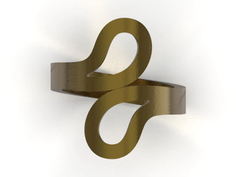 Ready to make gold ring file Sculptural Free Flow Ring gr0178 3D Print Model