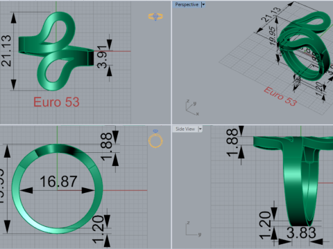 Ready to make gold ring file Sculptural Free Flow Ring gr0178 3D Print Model