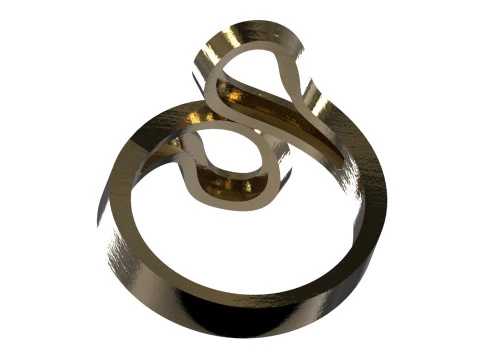 Ready to make gold ring file Sculptural Free Flow Ring gr0178 3D Print Model
