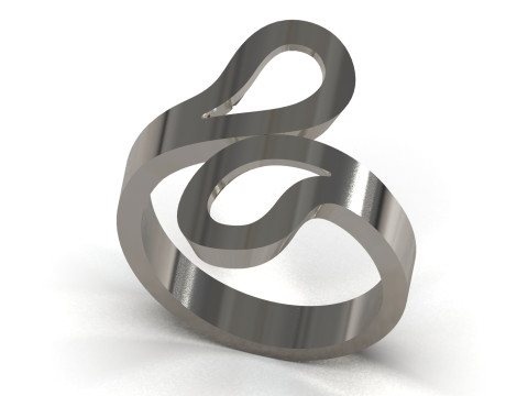 Ready to make gold ring file Sculptural Free Flow Ring gr0178 3D Print Model