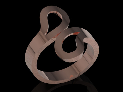 Ready to make gold ring file Sculptural Free Flow Ring gr0178 3D Print Model