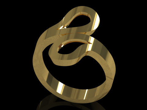 Ready to make gold ring file Sculptural Free Flow Ring gr0178 3D Print Model