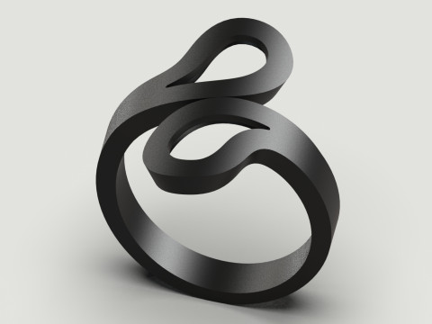 Ready to make gold ring file Sculptural Free Flow Ring gr0178 3D Print Model