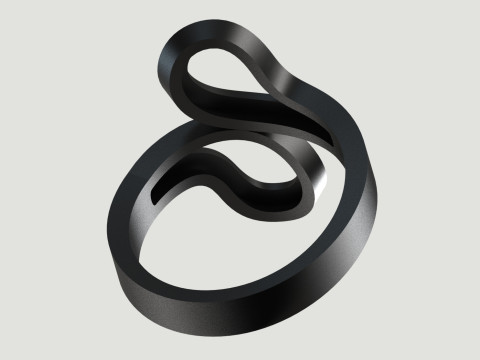 Ready to make gold ring file Sculptural Free Flow Ring gr0178 3D Print Model