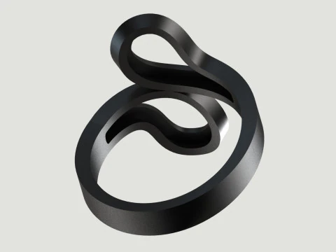 Ready to make gold ring file Sculptural Free Flow Ring gr0178 3D Print Model
