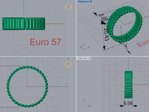 Парное кольцо gr0016 3D модель для печати 3D Принт Модель