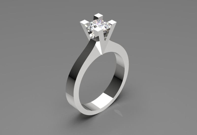 Fichier 3D de la bague solitaire code sr0046 Modèles 3D en vedette .c4d .max .obj .3ds .fbx .stl .blend 