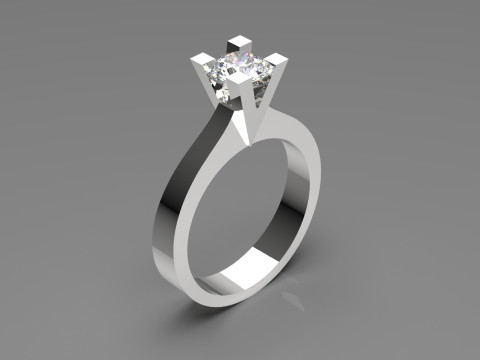 3D-Datei des Solitärrings, Code sr0046 3D Druckmodell