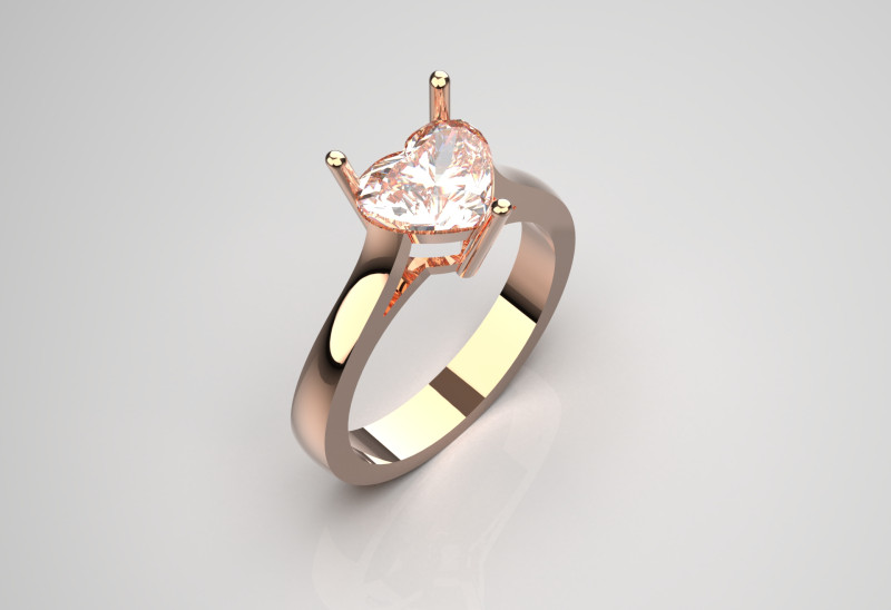 Pierścionek z motywem serca sr0033 Model do druku 3D Model do druku 3D .c4d .max .obj .3ds .fbx .stl .blend 