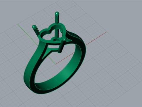 Pierścionek z motywem serca sr0033 Model do druku 3D Model do druku 3D