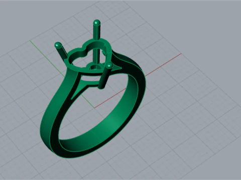 Кольцо-пасьянс &laquo;Сердце&raquo; sr0033 3D модель для печати 3D Принт Модель