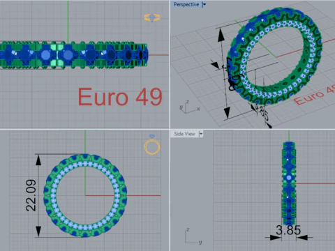 The Eternity stl 3d printable jewelry Ring model rr0005 3D Print Model
