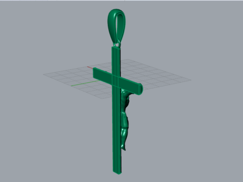 十字架の印刷準備完了 cad stl ゴールド ペンダント モデル gp0498 3Dプリントモデル