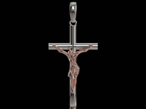 十字架の印刷準備完了 cad stl ゴールド ペンダント モデル gp0498 3Dプリントモデル