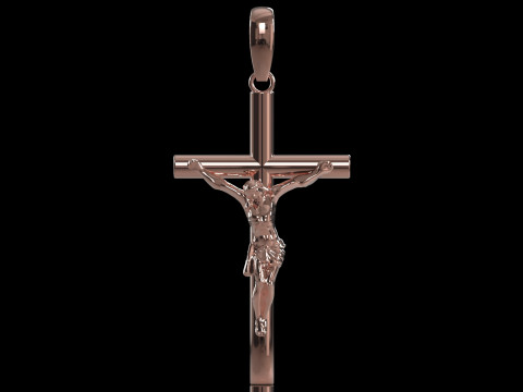 十字架の印刷準備完了 cad stl ゴールド ペンダント モデル gp0498 3Dプリントモデル