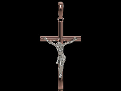 十字架の印刷準備完了 cad stl ゴールド ペンダント モデル gp0498 3Dプリントモデル