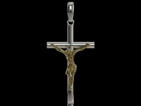 十字架の印刷準備完了 cad stl ゴールド ペンダント モデル gp0498 3Dプリントモデル