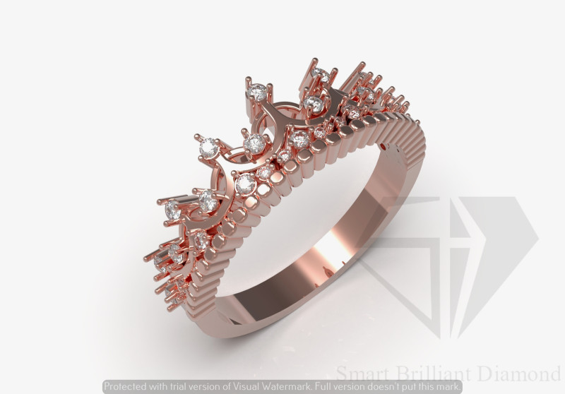 Женская ювелирная корона, дизайн CAD, модель кольца jr00311 3D Принт Модель .c4d .max .obj .3ds .fbx .stl .blend 