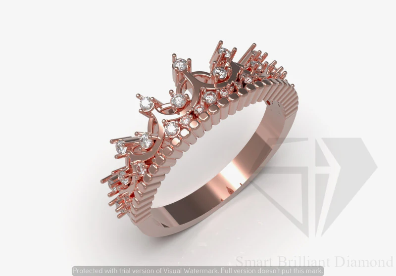 Женская ювелирная корона, дизайн CAD, модель кольца jr00311 3D Принт Модель .c4d .max .obj .3ds .fbx .stl .blend