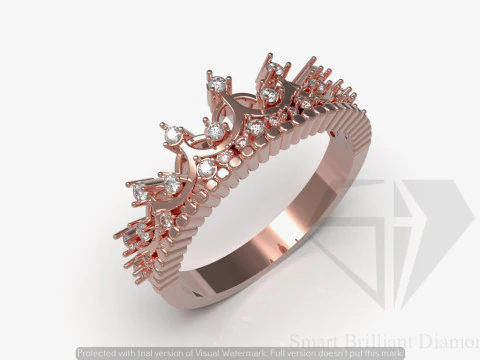 Damessieraden kroonontwerp cad Ring model jr00311 3D printmodel