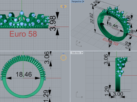 Женская ювелирная корона, дизайн CAD, модель кольца jr00311 3D Принт Модель