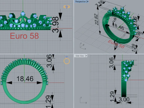 Женская ювелирная корона, дизайн CAD, модель кольца jr00311 3D Принт Модель