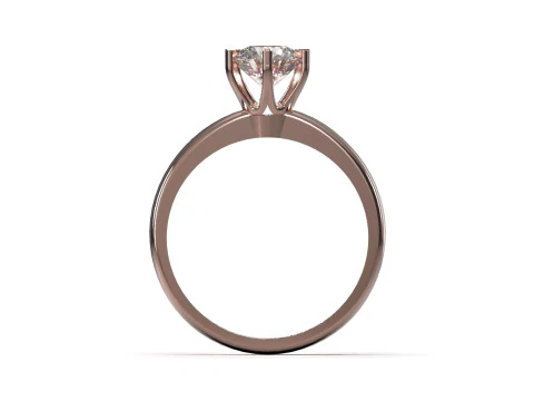 Classic 6-Prong Solitaire Ring 3D Printable Jewelry CAD sr0142 3D print model 3D Print Model