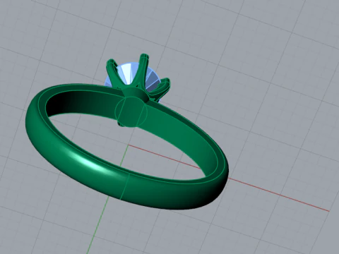 Classic 6-Prong Solitaire Ring 3D Printable Jewelry CAD sr0142 3D print model 3D Print Model