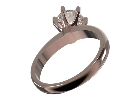 Classic 6-Prong Solitaire Ring 3D Printable Jewelry CAD sr0142 3D print model 3D Print Model