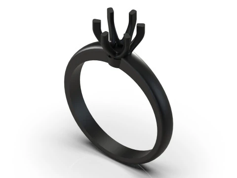 Classic 6-Prong Solitaire Ring 3D Printable Jewelry CAD sr0142 3D print model 3D Print Model