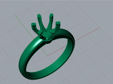 Classic 6-Prong Solitaire Ring 3D Printable Jewelry CAD sr0142 3D print model 3D Print Model
