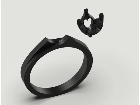 Lotus Ta&ccedil; Pırlanta Y&uuml;z&uuml;k 3D Yazdırılabilir Takı CAD sr0140 3D baskı modeli 3D Baskı Modeli