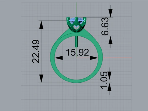 Lotus Ta&ccedil; Pırlanta Y&uuml;z&uuml;k 3D Yazdırılabilir Takı CAD sr0140 3D baskı modeli 3D Baskı Modeli
