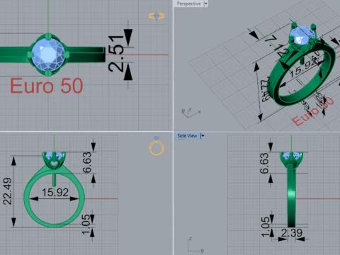 Lotus Ta&ccedil; Pırlanta Y&uuml;z&uuml;k 3D Yazdırılabilir Takı CAD sr0140 3D baskı modeli 3D Baskı Modeli