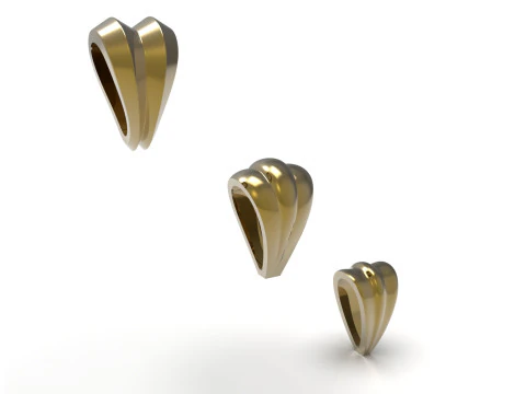 Modern Triple Ribbon Jewelry Bail 3 dimensioni 3D Print Ready gl0047 Modello di stampa 3D
