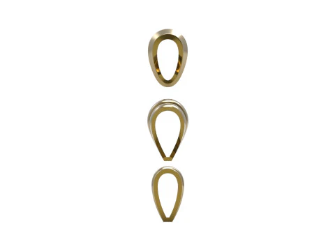 Modern Triple Ribbon Jewelry Bail 3 dimensioni 3D Print Ready gl0047 Modello di stampa 3D