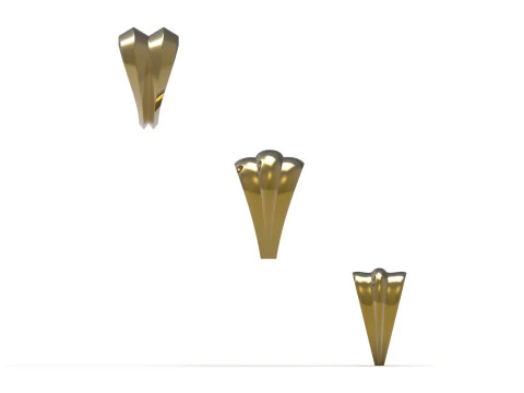 Modern Triple Ribbon Jewelry Bail 3 dimensioni 3D Print Ready gl0047 Modello di stampa 3D