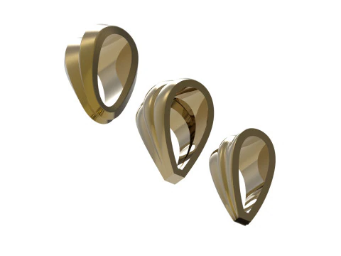 Modern Triple Ribbon Jewelry Bail 3 dimensioni 3D Print Ready gl0047 Modello di stampa 3D
