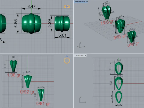 Modern Triple Ribbon Jewelry Bail 3 dimensioni 3D Print Ready gl0047 Modello di stampa 3D