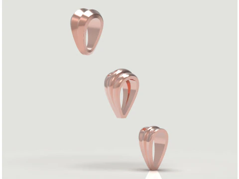 Modern Triple Ribbon Jewelry Bail 3 dimensioni 3D Print Ready gl0047 Modello di stampa 3D