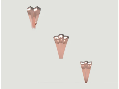 Modern Triple Ribbon Jewelry Bail 3 dimensioni 3D Print Ready gl0047 Modello di stampa 3D