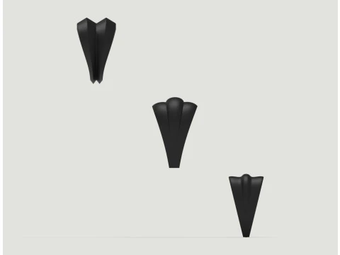 Modern Triple Ribbon Jewelry Bail 3 dimensioni 3D Print Ready gl0047 Modello di stampa 3D